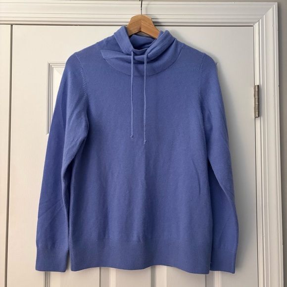 L.L. Bean Sweaters - LL Bean Womens Classic Cashmere Sweater Funnelneck Indigo Heather Blue S Cozy